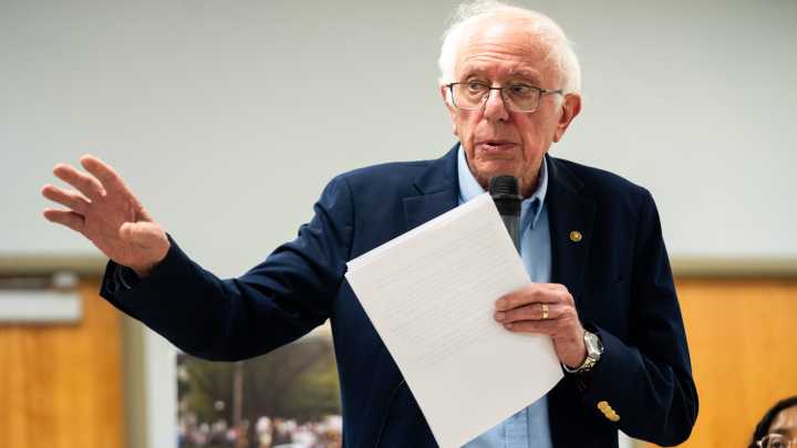 Sen. Bernie Sanders speaks to Iowans about working
