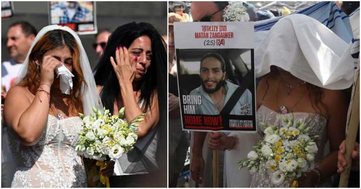 Exrehén mexicana-israelí celebra boda simbólica con su novio secuestrado en Gaza
