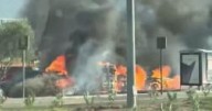 El supuesto incendio de un coche eléctrico en Madrid que al final era un arbusto