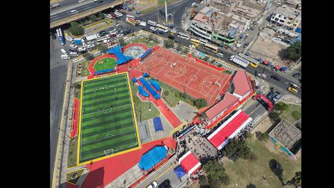 Comuna de El Agustino reconoce a Caja Huancayo por remodelación del parque Pedro Huilca