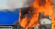 M25 major incident as truck goes up in flames and fire rips across motorway