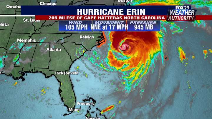 Tracking Hurricane Erin for New Jersey, Delaware beaches