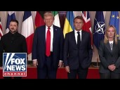 President Trump and European leaders pose for a group photo during White House gathering