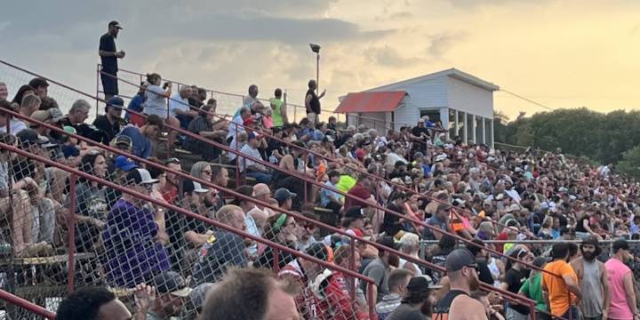 Fans pack the stands Sunday for free admission night at Windy Hollow Speedway
