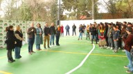 Monte Grande: Gray inauguró el techo parabólico y el playón deportivo de dos escuelas secundarias