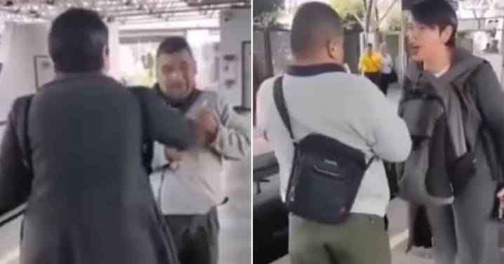 Mujer enfrenta de manera agresiva a invidente al acusarlo de "mirarle la retaguardia"