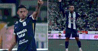 Kevin Quevedo emula la celebración de Erick Noriega tras marcar el segundo gol de Alianza Lima ante Universidad Católica de Ecuador