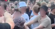 Moment scrap breaks out between Edinburgh Oasis fans at final Murrayfield gig