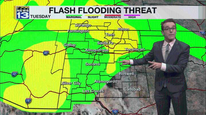 Widespread Monsoon storms & muggier