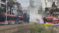 Bus del transporte público se incendió en Providencia