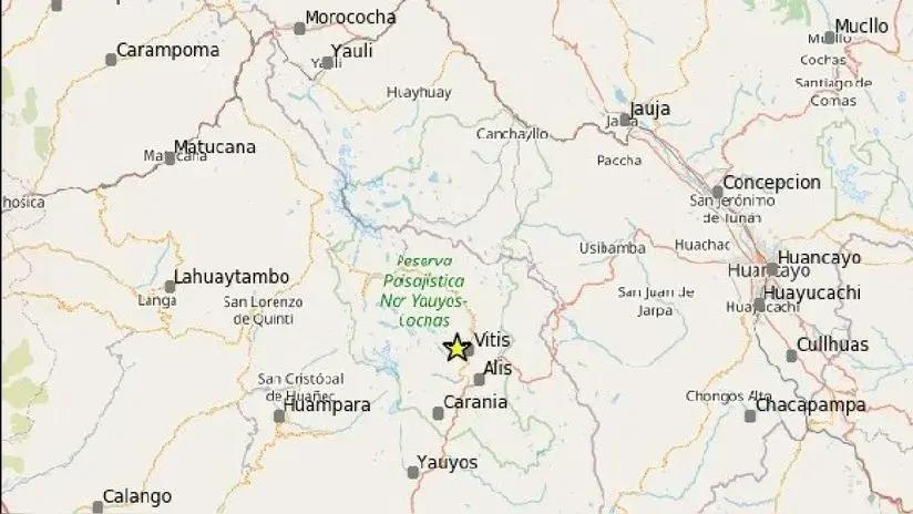 Un sismo de magnitud 4.3 se sintió esta noche en Yauyos