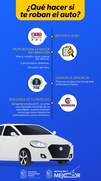 ¿Qué hacer si te roban tu vehículo? Sigue estas indicaciones para reportarlo:...