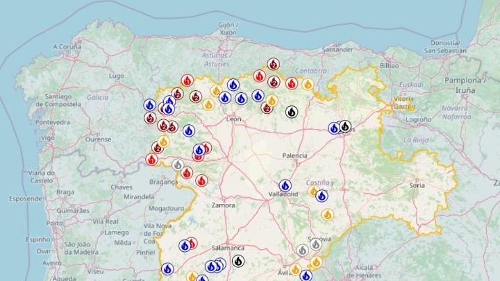 Consulta el mapa de incendios forestales en tiempo real y cómo evolucionan los fuegos