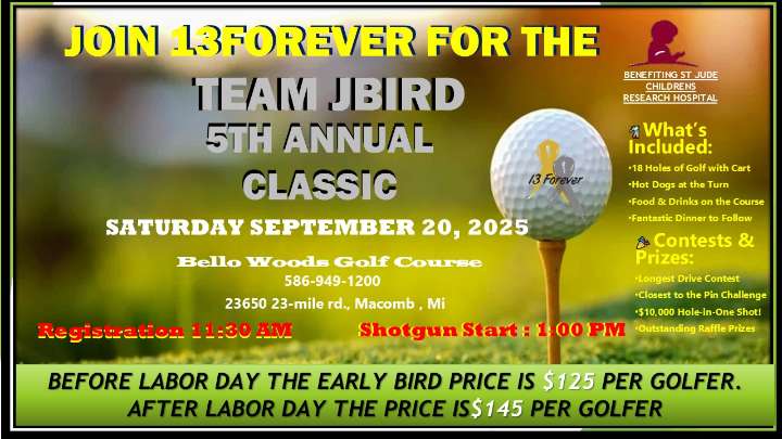 13Forever holding September golf classic fundraiser in fight against pediatric cancer