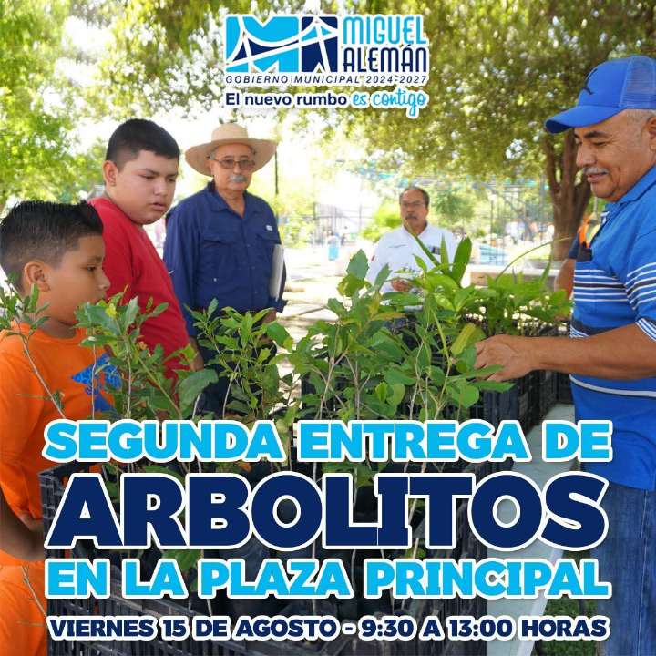 SEGUNDA ENTREGA DE ARBOLITOS ESTE VIERNES EN LA PLAZA PRINCIPAL