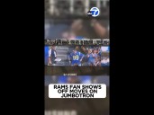 Rams fan shows off moves on jumbotron!