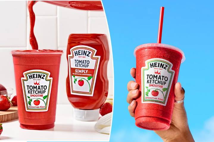 Heinz and Smoothie King unveil bizarre ketchup smoothie — and are hit with backlash over 'dirty' drink: 'I fear these are the end times'