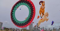 Photos of an international kite festival in Sri Lanka