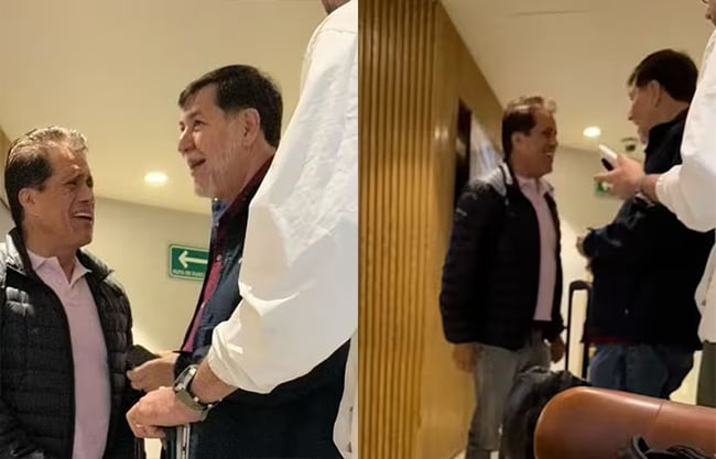 Noroña rebelde y sin austeridad: lo captan en sala VIP del AICM