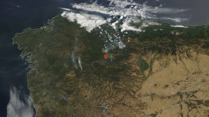 Las fotos de la NASA sobre el avance del trágico incendio en Las Médulas