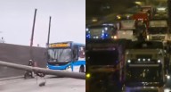 POSTE CAE · En plena vía de Evitamiento y desata tremendo tráfico
