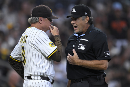 Padres' Bogaerts loses homer on fan interference call, manager Shildt ejected
