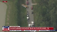 Overturned school bus in Cleveland, TX