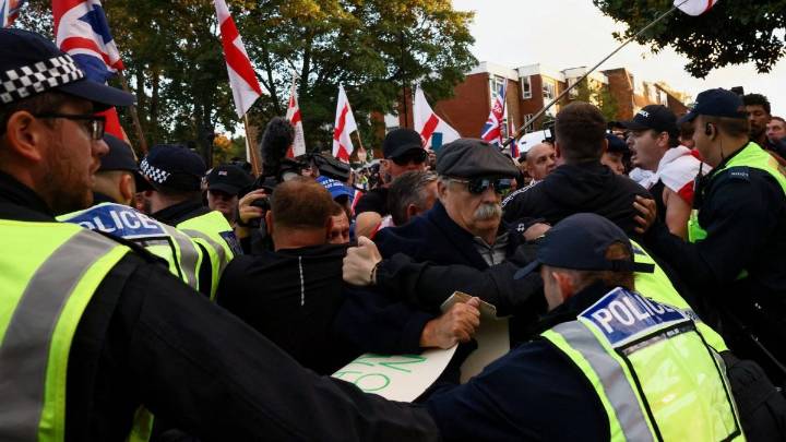 Arrests made in Epping and London after officer punched in ‘aggressive’ protest
