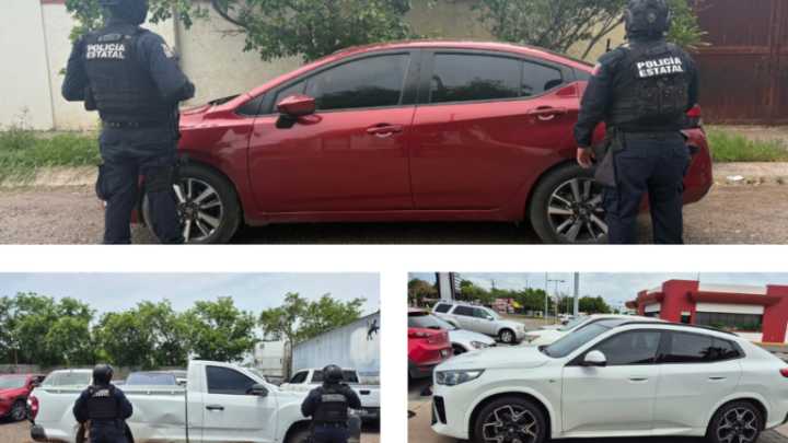 Recuperan tres vehículos robados en Culiacán durante operativos de la Policía Estatal