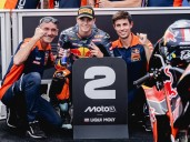 Valentín Perrone quedó a 18 milésimas de la victoria en Moto3, pero consiguió el mejor resultado de su carrera: "No sé como no me caí"
