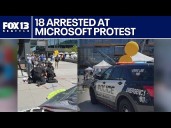 18 arrested after protest at Microsoft protest