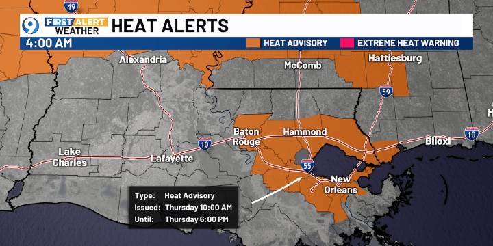Heat advisory today