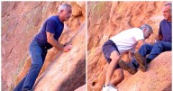Robert F. Kennedy Jr. Awkwardly Hauls Dr. Mehmet Oz Up a Cliff in Bonkers MAHA Stunt