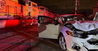 Everyone inside vehicle escapes unharmed before collision with train in Colorado