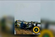 Vehículo en el que viajaba una familia volcó en la Ruta 14 durante la intensa lluvia