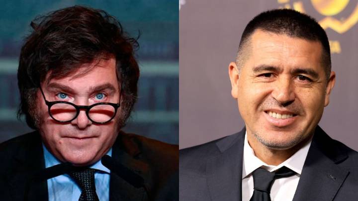 Javier Milei volvió a criticar la gestión de Juan Román Riquelme en Boca: "Lo eligió un hincha de River"
