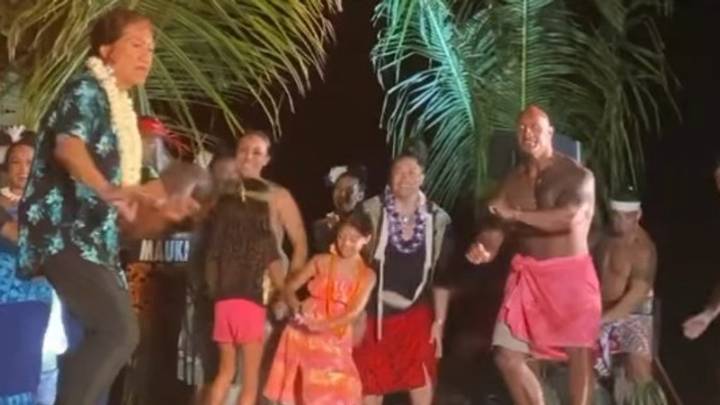Dwayne Johnson filled with emotion after performing 'sacred' dance with family