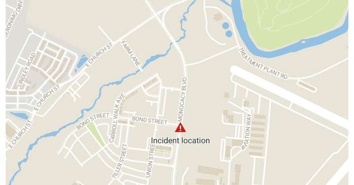 Dump truck knocks down traffic lights at Monocacy intersection in Frederick