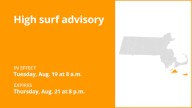 Dukes and Nantucket counties under a high surf advisory from Tuesday to Thursday