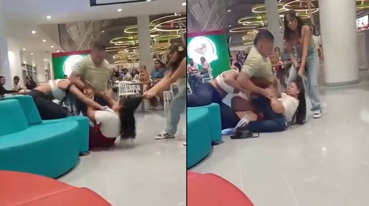 VIDEO | Pelea por presunta infidelidad en centro comercial se vuelve viral