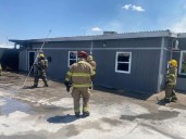 Se registra incendio en empresa de transporte y taller mecánico