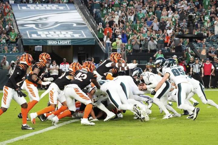 Eagles’ tush push play helps secure 34-27 preseason win over Bengals