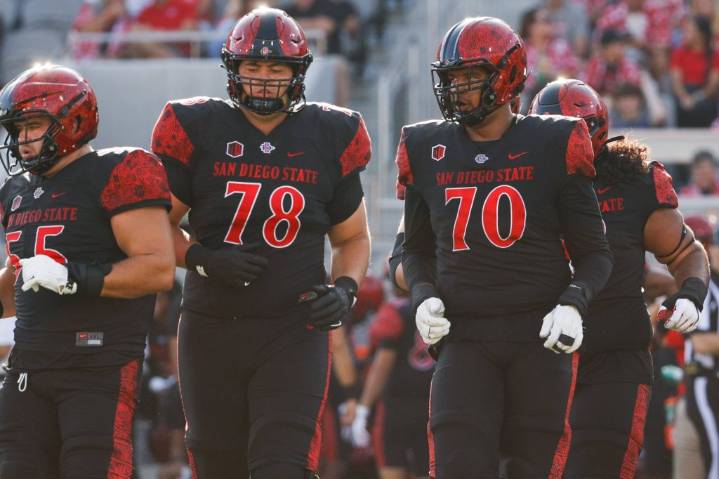 Sigh of relief: Aztecs starting OT Joe Borjon exits practice, isn't seriously injured
