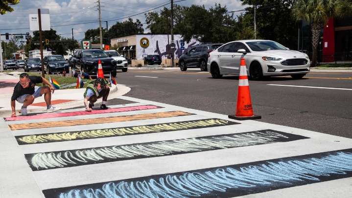 Orlando officials denounce removal of rainbow crosswalk near Pulse nightclub mass shooting site