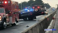Overturned vehicle disrupts I-65 traffic in Mobile