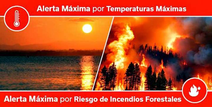 Declarada en Canarias la alerta máxima por calor e incendios y Sanidad eleva a rojo el riesgo para la salud