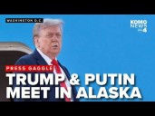 Trump holds press gaggle while in flying to Alaska in anticipation of Putin meeting