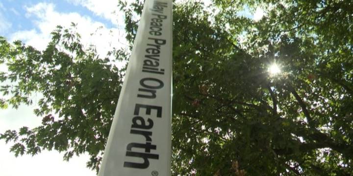 Peace Pole dedicated in Watertown’s Thompson Park