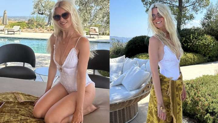 Claudia Schiffer Turns 55 in The Chicest Chloé Swimsuit