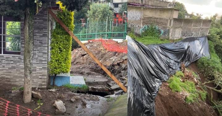 ¡Miedo de la tragedia! Departamentos en riesgo de colapso por deslave de barranca en Magdalena Contreras